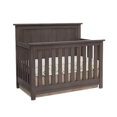 Highback Teak Crib for organized and safe nursery setup