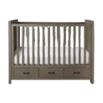 3-Drawer Teak Crib for baby sleep and daily care