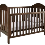 EasyReach Teak Crib with convenient design for easy baby access