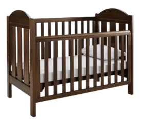EasyReach Teak Crib with convenient design for easy baby access