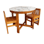 Round Space Saving Teak Dining Table/Coffee Table Set 3×3