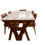 V Base Acacia Dining Table 6×3.5 for spacious modern dining rooms