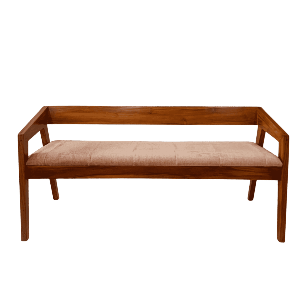 Rectangle Bench Teak 3 Seater with Cushion