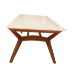 Splayed Legs Teak Dining Table 6×3.5 for spacious modern dining rooms