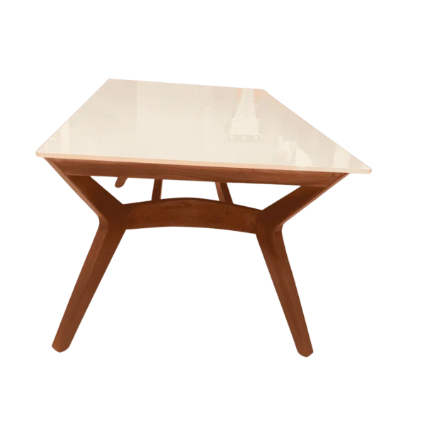 Splayed Legs Teak Dining Table 6×3.5 for spacious modern dining rooms