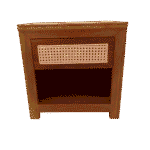 Small cane teak side table for bedside and sofa side use in bedroom and living room