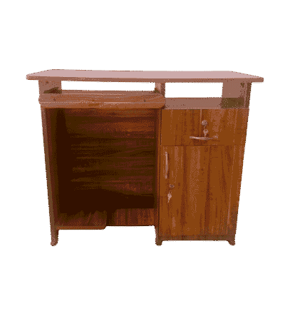 Compact particle board computer table with keyboard tray for home office use