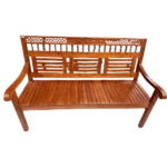 Window CNC Cutting Teak Bench 3 Seater