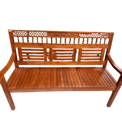 Window CNC Cutting Teak Bench 3 Seater