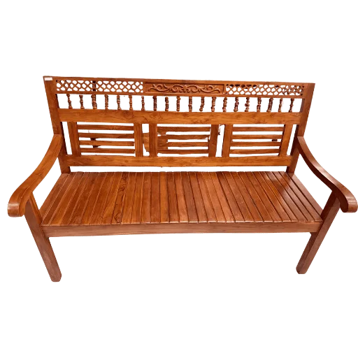 Window CNC Cutting Teak Bench 3 Seater