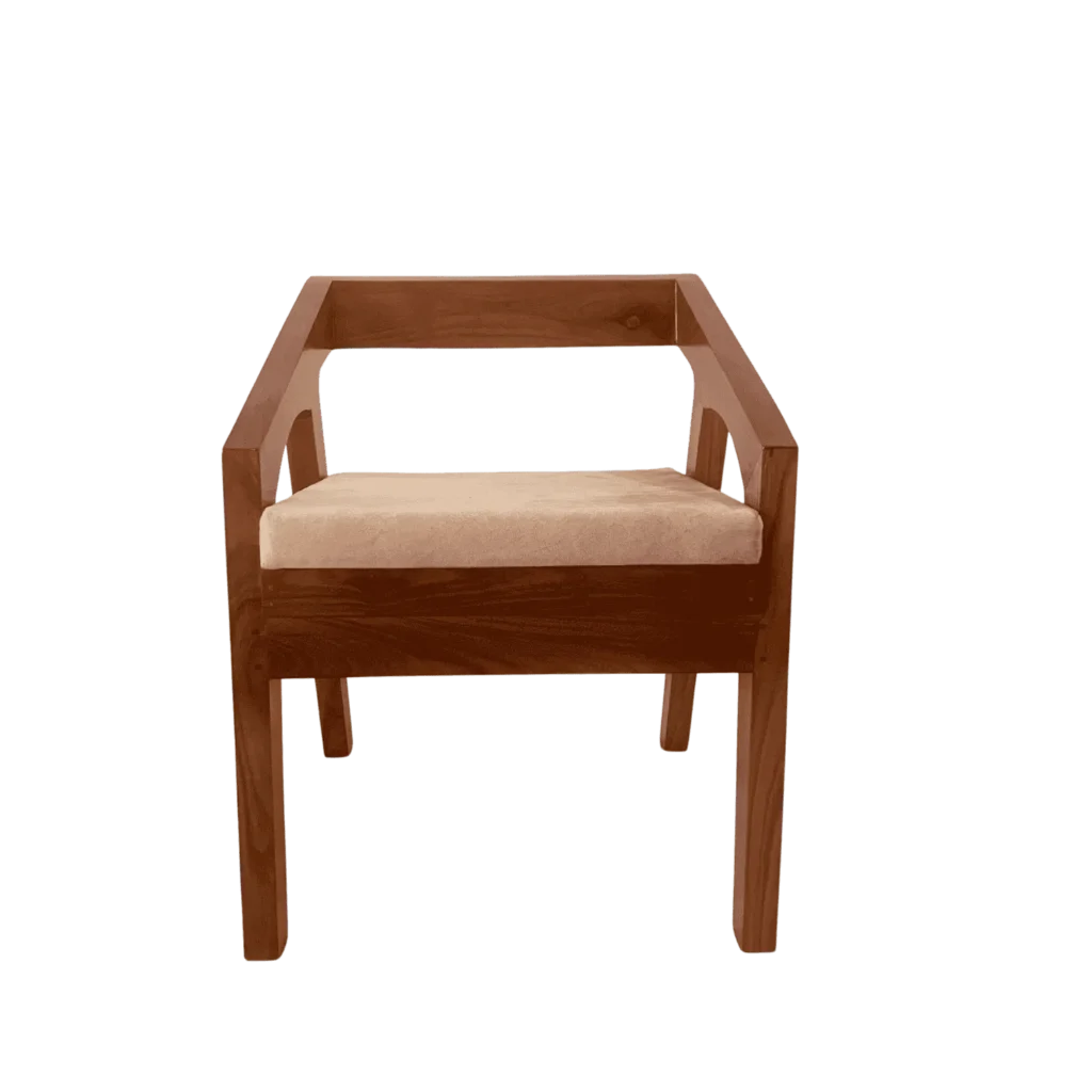 Rectangle Acacia Cushion Dining Chair