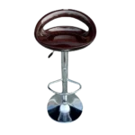 Glossy metal bar stool for kitchen counter and home bar seating