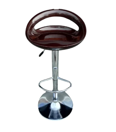 Glossy metal bar stool for kitchen counter and home bar seating