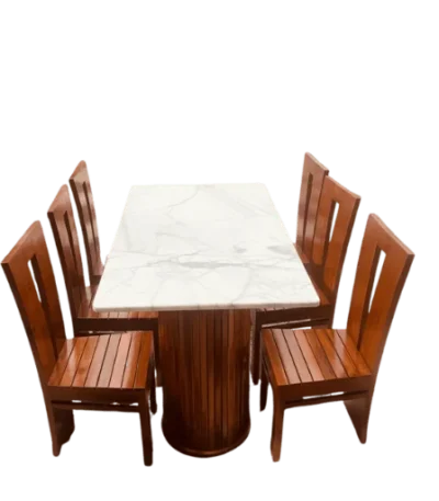 Pillar Base Teak Dining Table