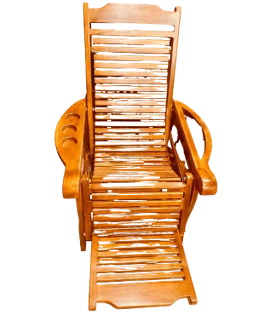 Premium with Glass Holder Teak Recliner Chair