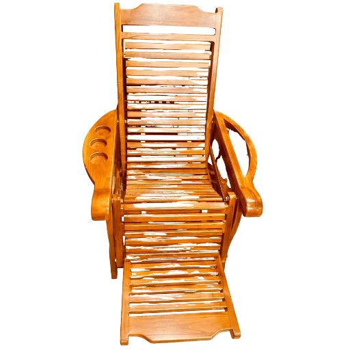 Premium with Glass Holder Teak Recliner Chair