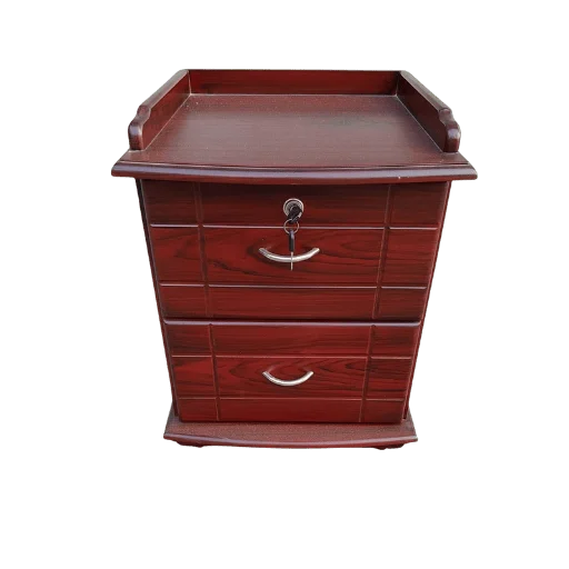 2 Drawers with Beading and 1 Lock 2 Drawer MDF Side Table 20×16×16 for modern homes