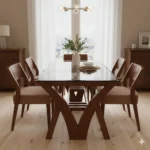 V Base Acacia Dining Table 6×3.5