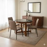 Round Space Saving Teak Dining Table/Coffee Table Set 3×3