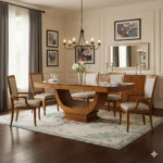 Vanji Teak Dining Table 6×3.5 for spacious traditional dining rooms