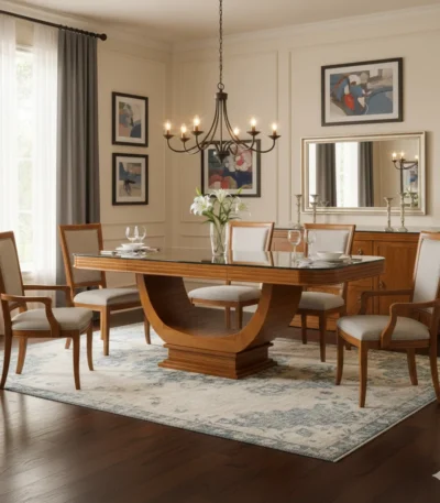 Vanji Teak Dining Table 6×3.5 for spacious traditional dining rooms