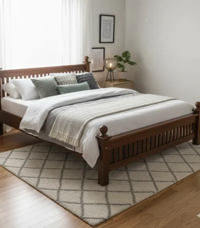 Dome Reeper Teak Cot 5 ft Queen Size