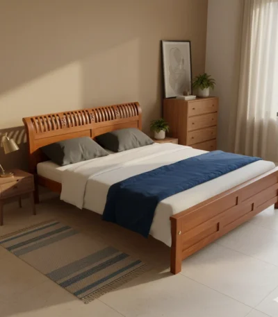 Short Orchid Teak 4 ft Double Cot