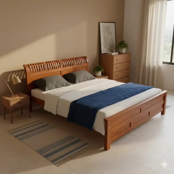 Short Orchid Teak 4 ft Double Cot