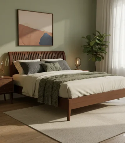 Long Orchid Teak 4 ft Double Cot