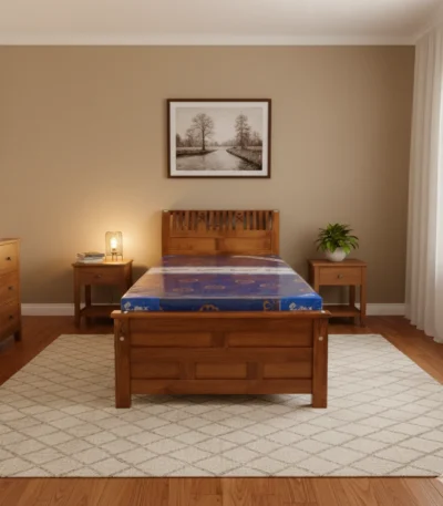 Short Orchid Teak 3 ft Single Cot for kids bedroom