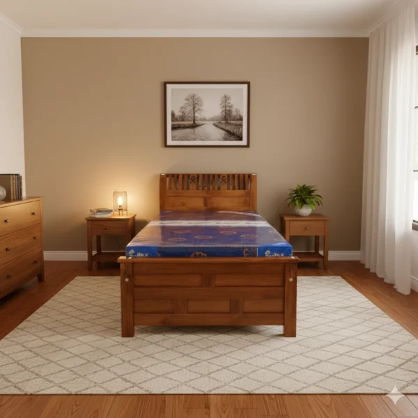 Short Orchid Teak 3 ft Single Cot for kids bedroom