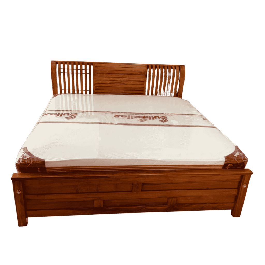 Shutter Teak Cot 5 ft Queen Size