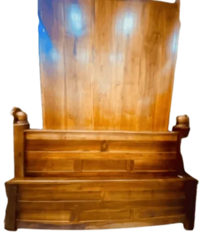 Dome Palaka Teak Cot 5 ft Queen Size