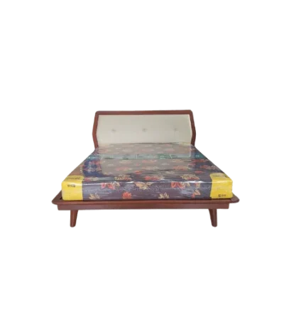 Plain Rexin Mahogany Cot 6 ft King Size