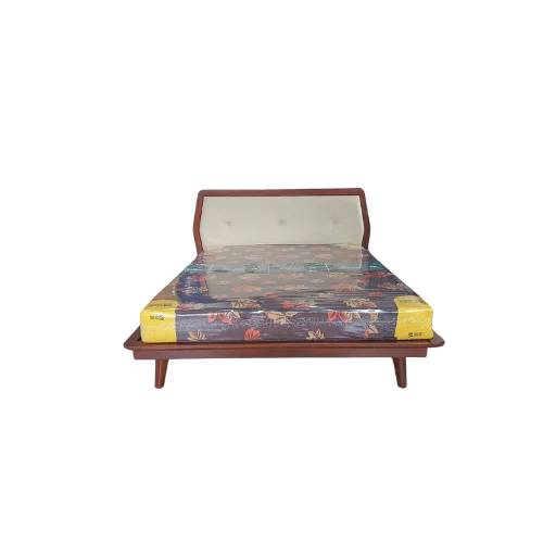 Plain Rexin Mahogany Cot 6 ft King Size