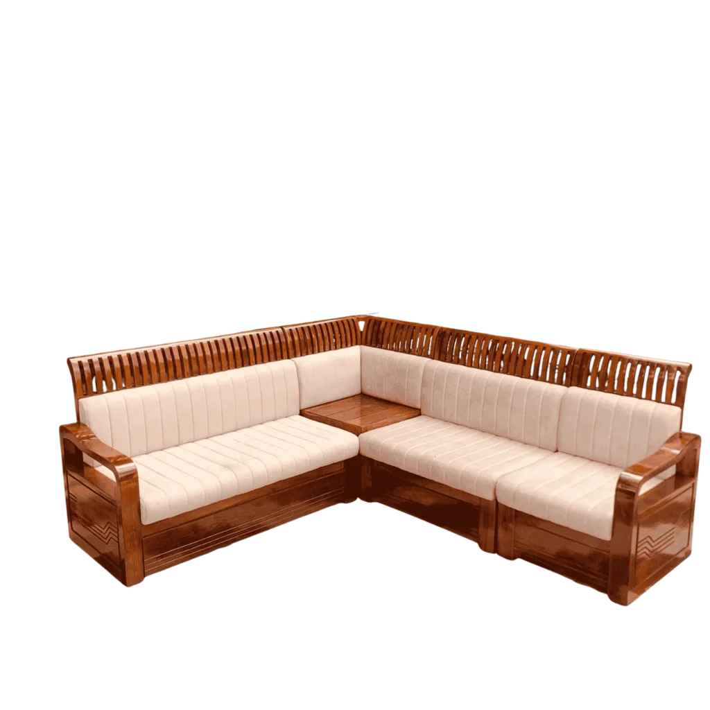 Slatted Orchid Teak Corner Sofa Set 3+2+1