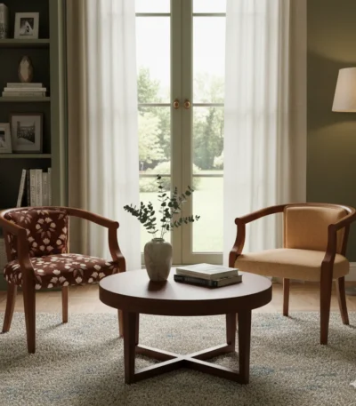 ClassicArc Teak Cushion Sitout Chair for living room or sitout area