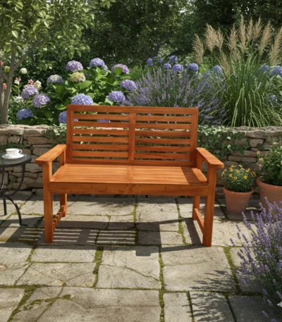 Durable Horizen acacia bench 2 seater for daily outdoor and indoor use