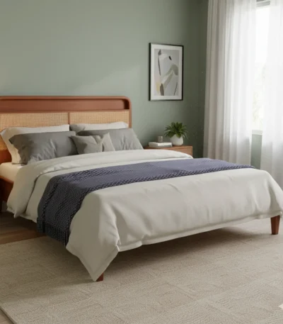 Cane Mahogany 5ft Queen Size