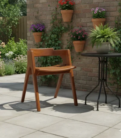 ScissorArc Teak Sitout Chair