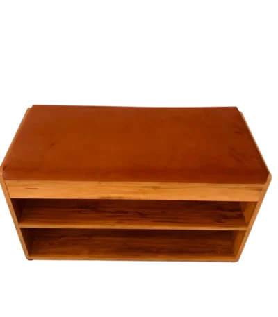 Open Shelf with Cushion 2 Tier Particle Board Shoe Stand for shoe corner