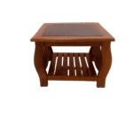 Apple Teak Glass Teapoy blends natural teak warmth with modern glass styling