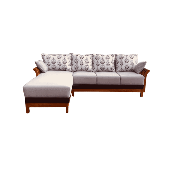 AuraWave Full Cover Corner Sofa Set 3+Diwan