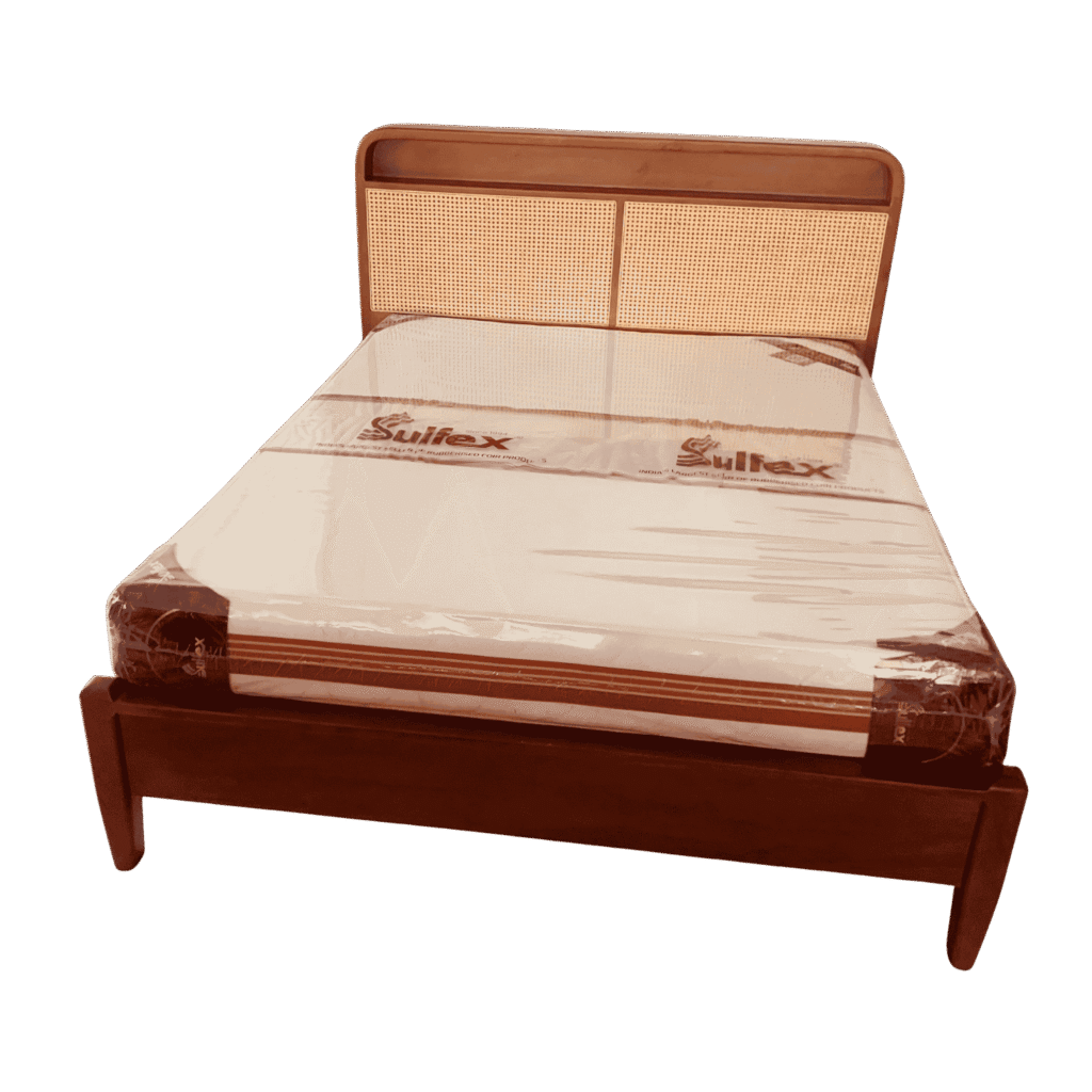 Cane Mahogany 5ft Queen Size