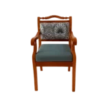 Floral mahogany cushion sitout chair for comfortable and decorative seating