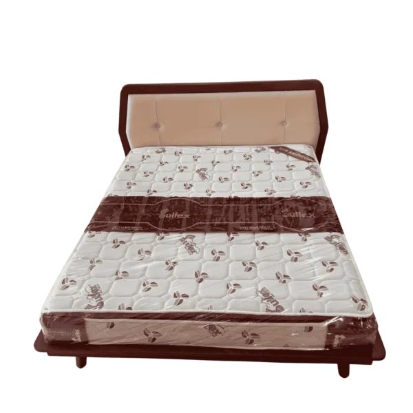 Plain Rexin Mahogany Cot 5 ft Queen Size