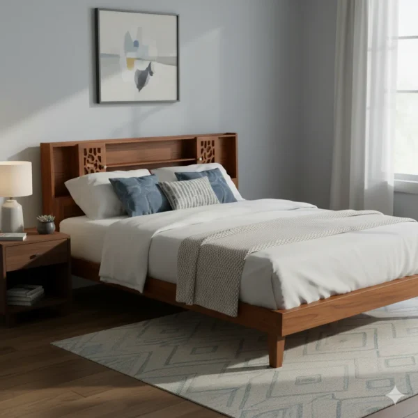 CNC Teak Cot 4 ft Double Size
