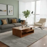 G Design HDF Mahogany Marble Top Teapoy