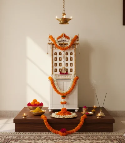 16 Bell White Vadakkumnathan Ambalam with Stand
