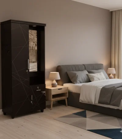 Diamond 2 Door Dressing Model Particle Board Almirah